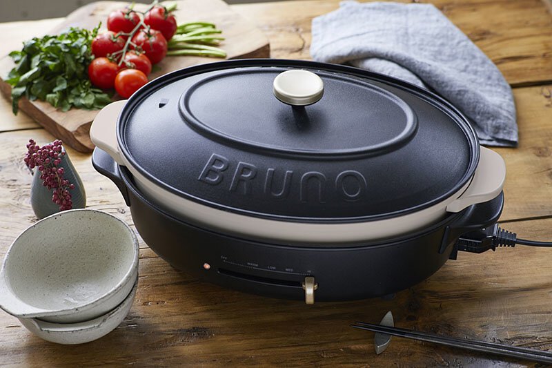 6烤盤套裝!BRUNO 多功能橢圓電熱鍋 Oval Hot Plate - 粉米色