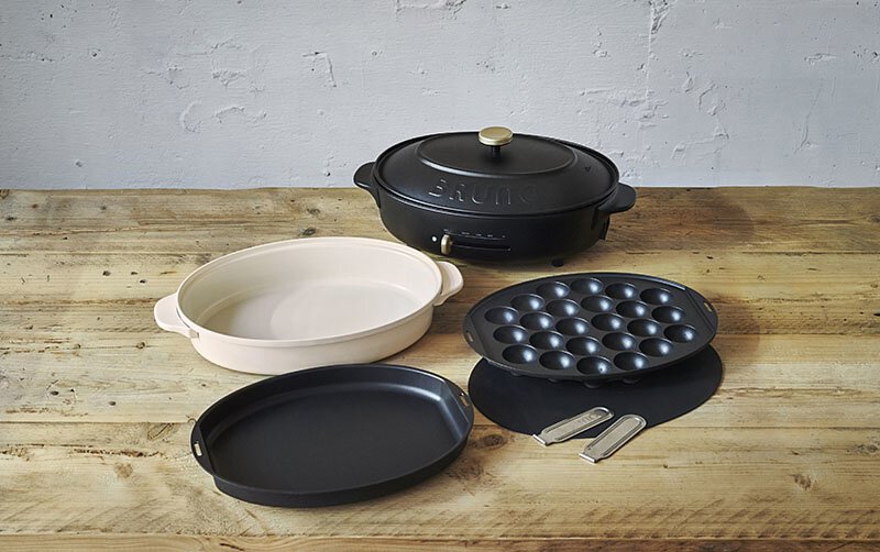6烤盤套裝!BRUNO 多功能橢圓電熱鍋 Oval Hot Plate - 粉米色