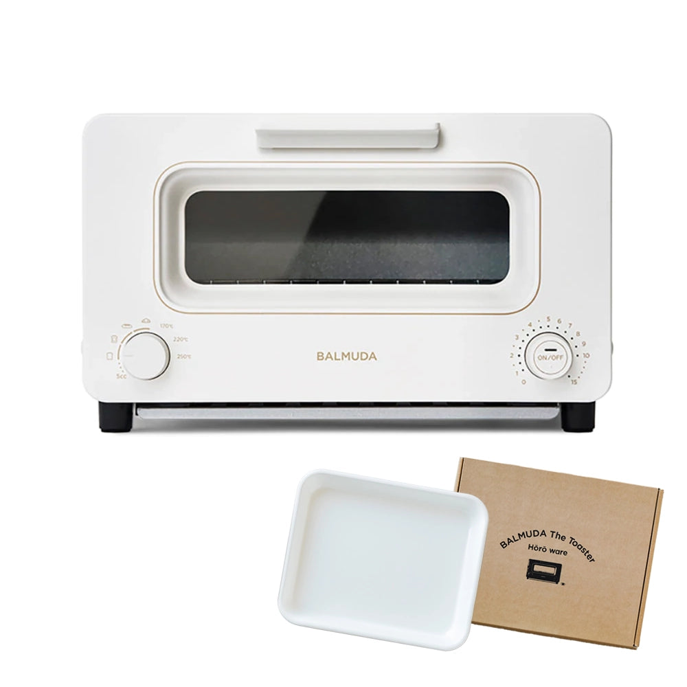 BALMUDA The Toaster 蒸氣吐司焗爐(白色)+ 日本製野田琺瑯焗盤套裝