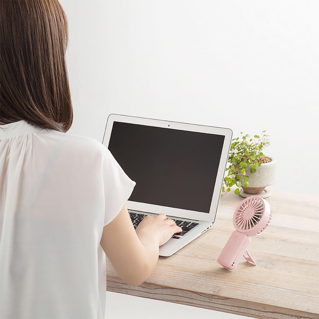 RHYTHM Silky Wind Handy Fan S 雙葉手提座枱兩用風扇 | RH-9ZF031WS